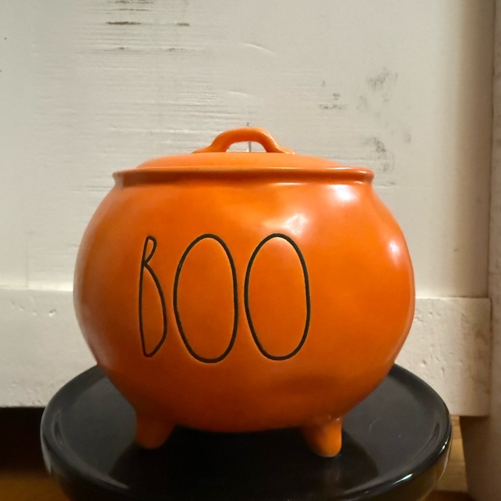 Rae Dunn Orange Halloween Boo Cauldron